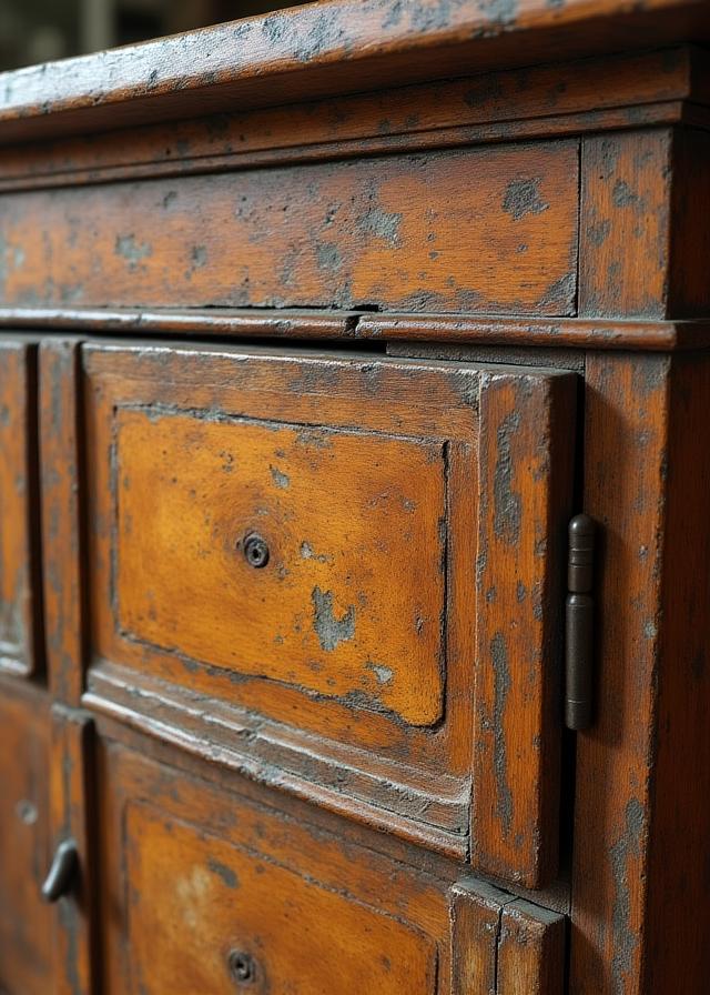 Meuble ancien avant restauration